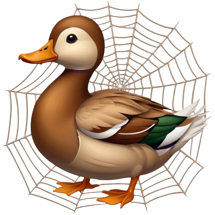 A duck stuck in spider webs  emoji