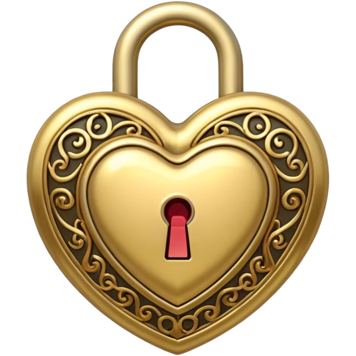 gold heart lock emoji