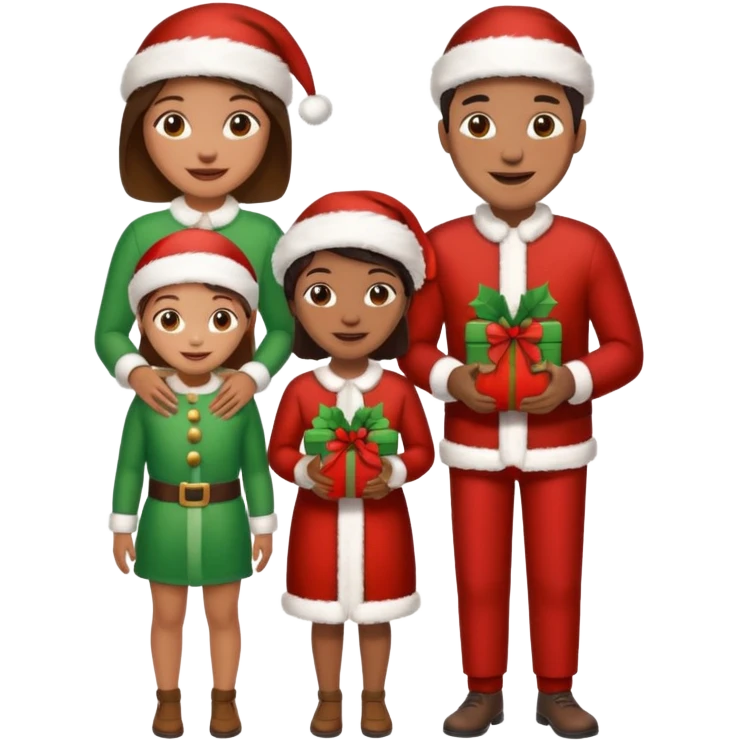 Family in   Christmas dressing emoji