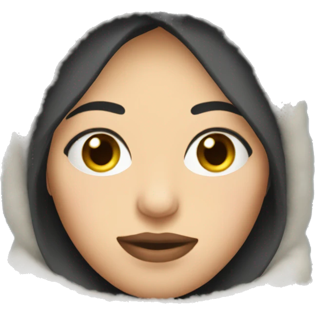 russian woman wearing fluffy soft looking balaclava emoji