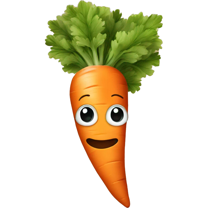 Carrot with a cute face  emoji