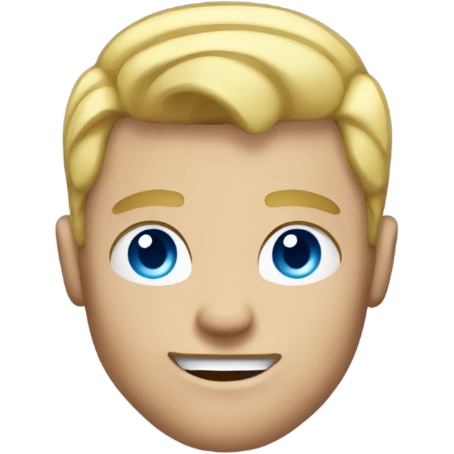 Blonde blue eyed muscular man emoji