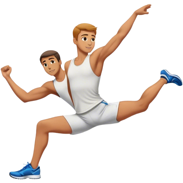 male runner hamstring stretch emoji