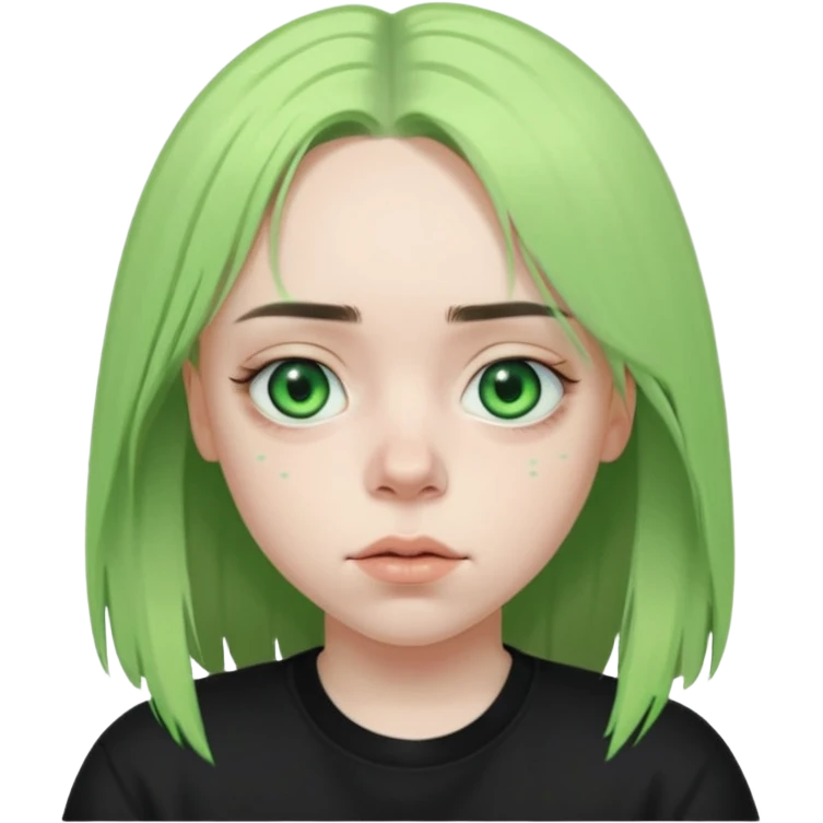 Billie Eilish face only emoji
