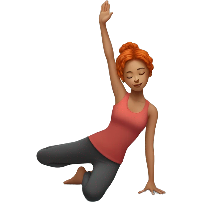red hair girl yoga pose stretch emoji