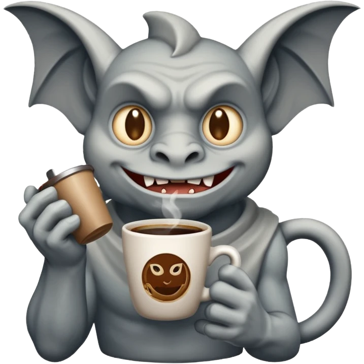 gargoyle with coffee  emoji