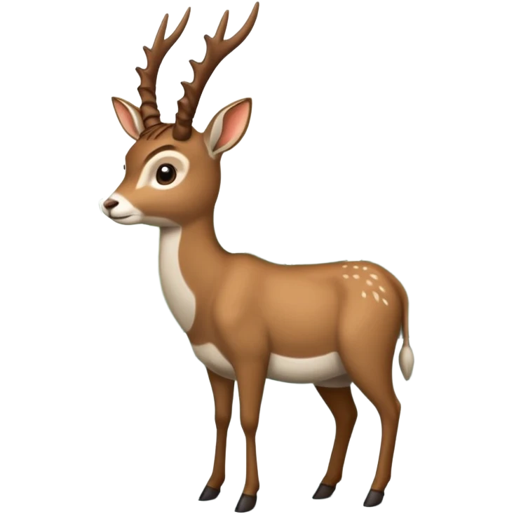 Een slede wordt getrokken door een eland in een noors dennenbos emoji