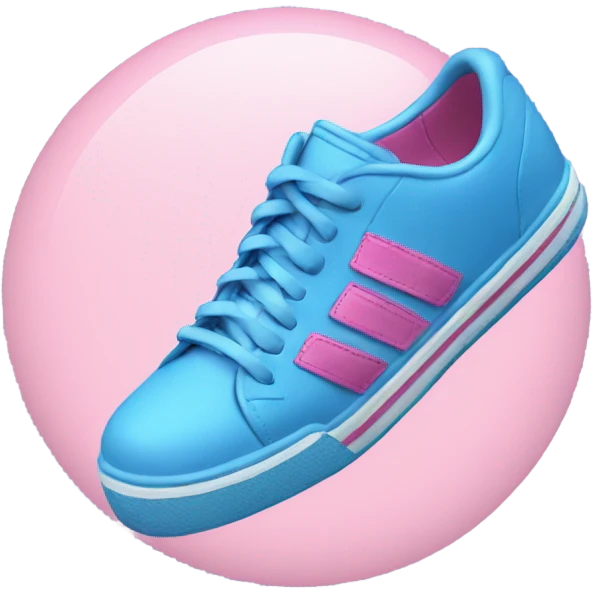 blue sneakers With 3 pink stripes  emoji