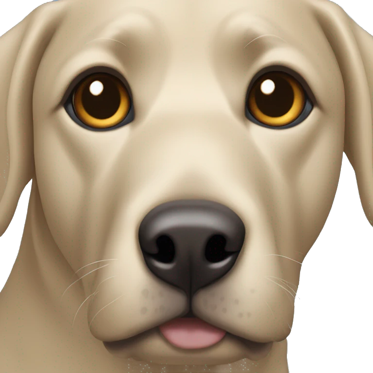 Black lab with one brown eye and one blue eye emoji
