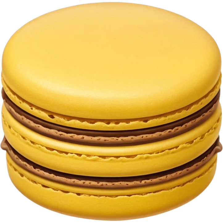 a single of yellow macaron with brown cream



















 emoji