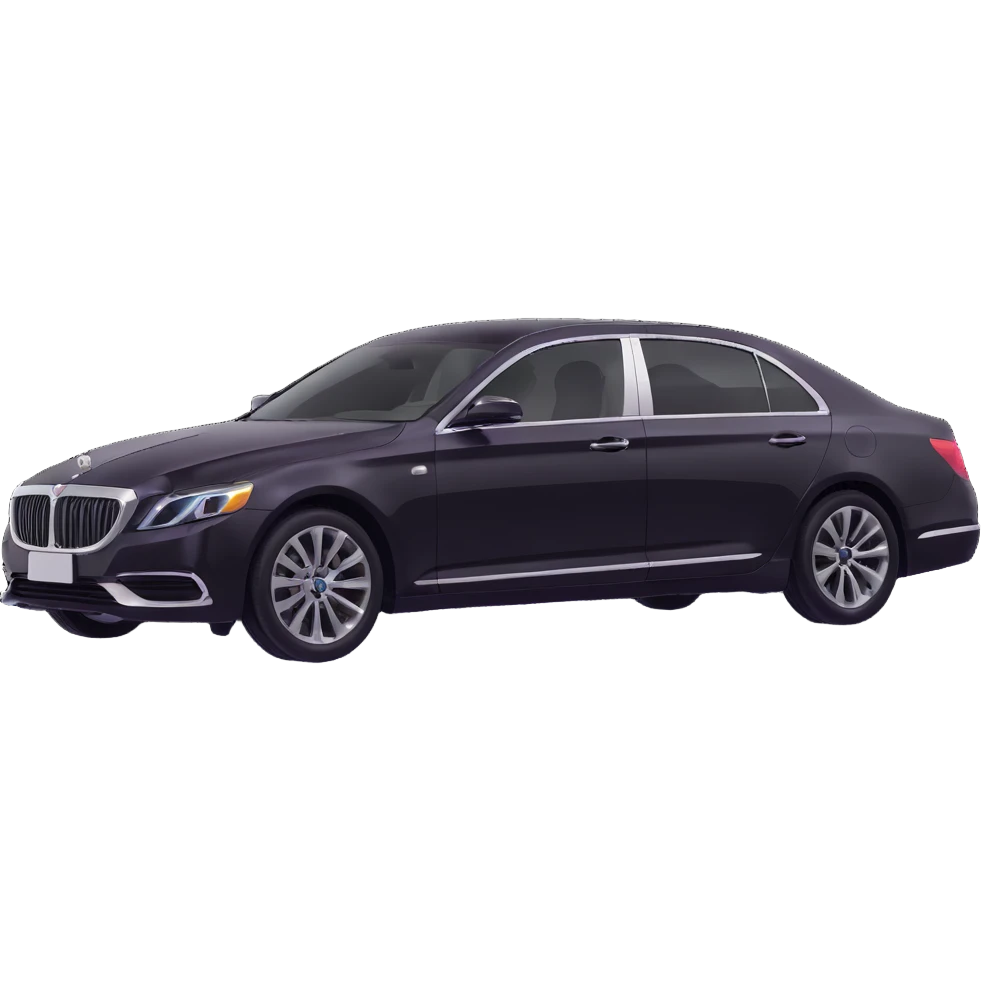 premium sedan with a transparent film partially covering the car, film in the process of being installed, elegant and sophisticated emoji