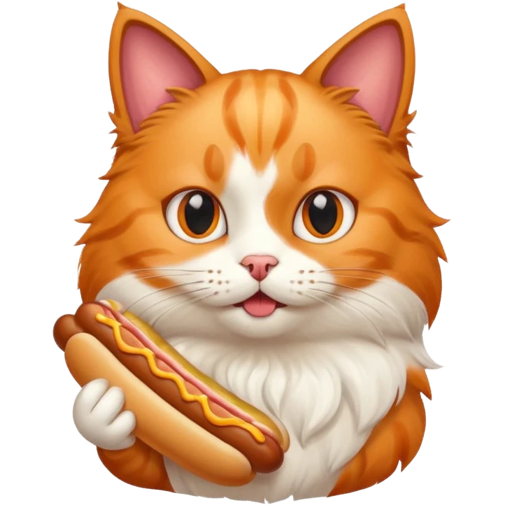 cat holding hot dog emoji