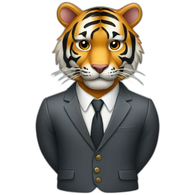 Tiger wearing suit emoji