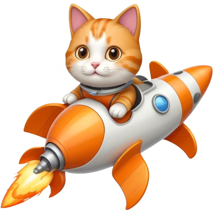 Cat on a rocket emoji