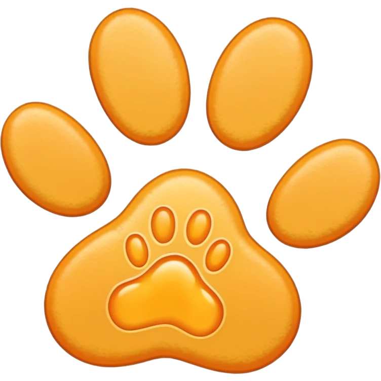a very light pale pastel yellow-orange pawprint emoji