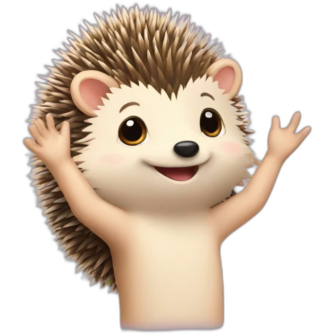 hedgehog high five emoji