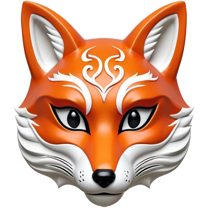 ​Cinematic Realistic Japanese Kitsune Mask, depicted as an intricately carved fox mask with flowing, delicate features and vivid traditional patterns, its mysterious eyes set against a softly blurred background that emphasizes its mystical allure and cultural significance, rendered with detailed textures and refined lighting, emoji