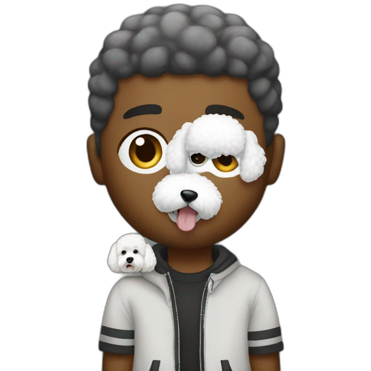 rappers men with bichon emoji