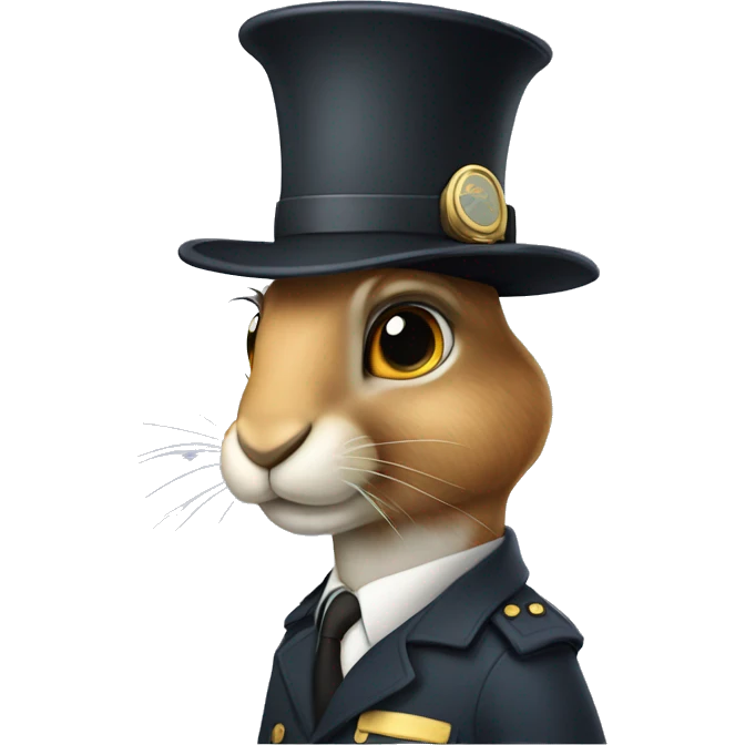 Helper Hare dressed as an inspector emoji