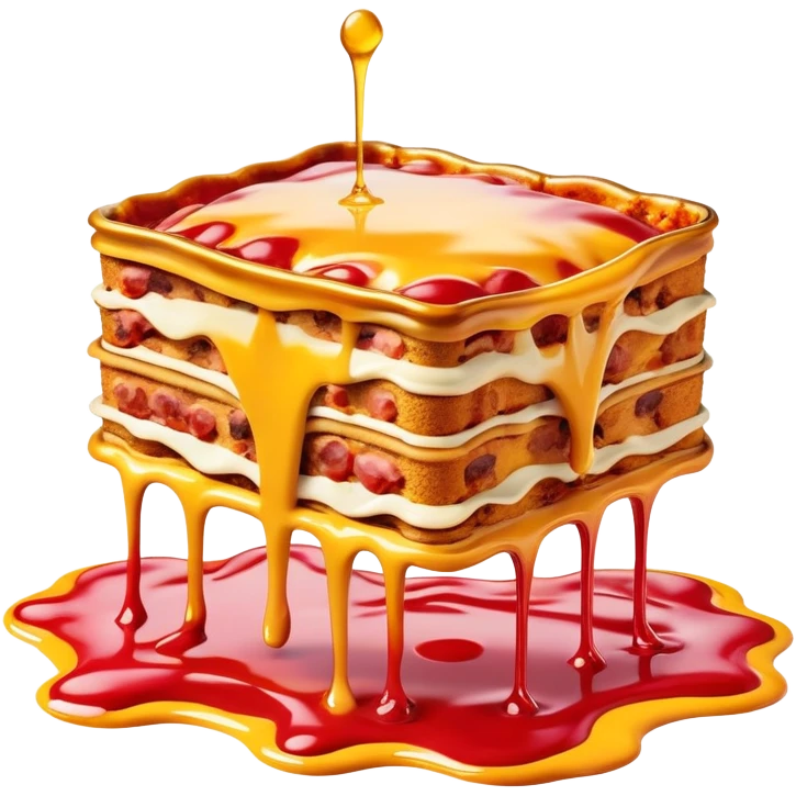 surreal salvadore dali style melting spam lasagna landscape emoji