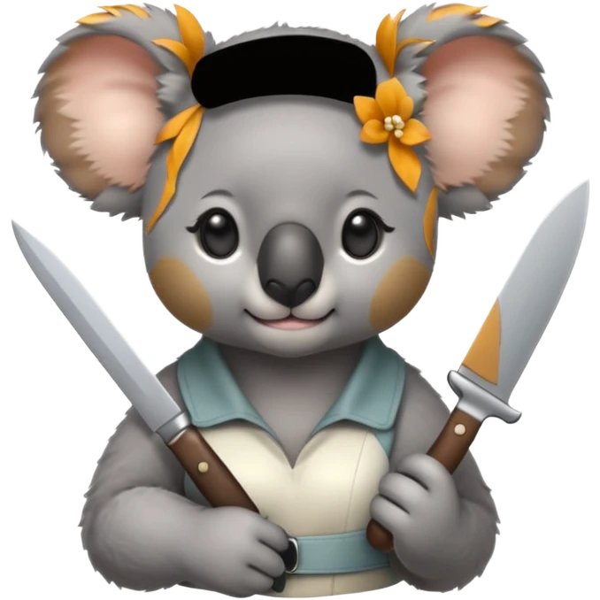 Female koala with knife emoji