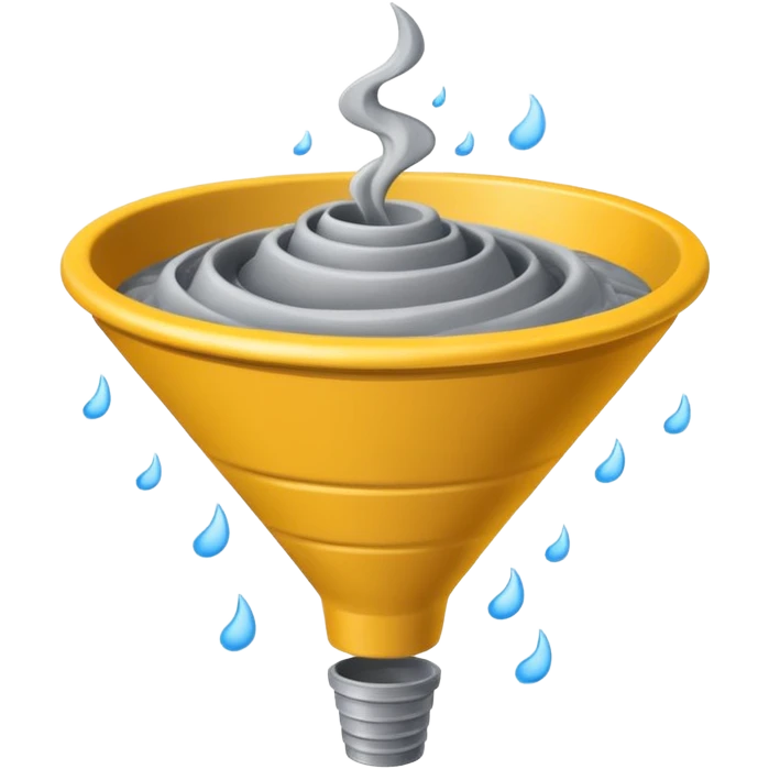 A developing funnel touching down from storm clouds. emoji