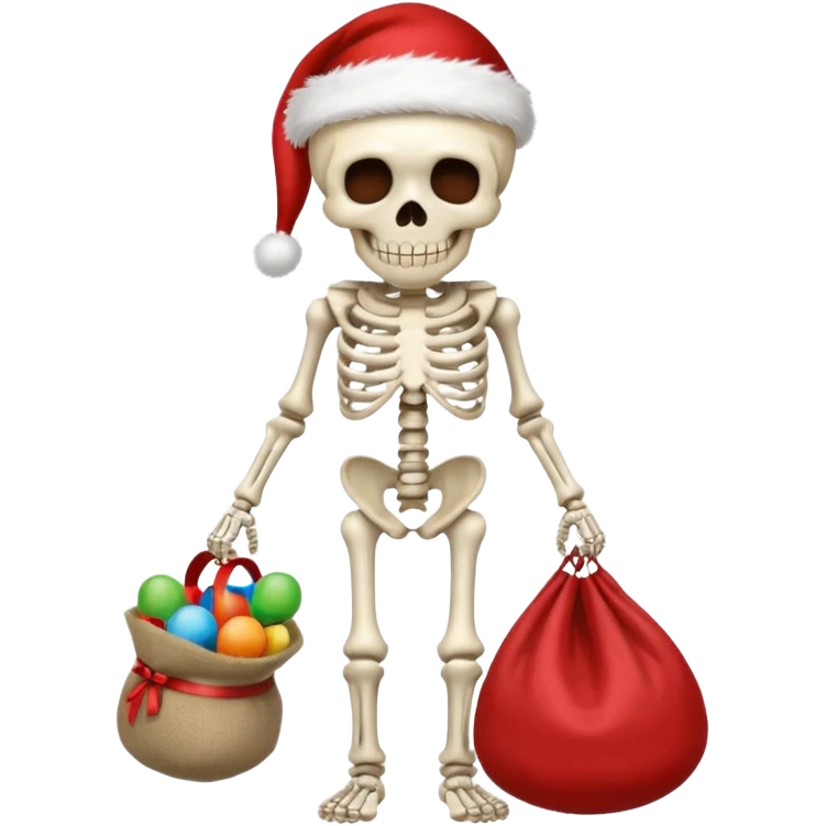 Skeleton death dressed as santa emoji
