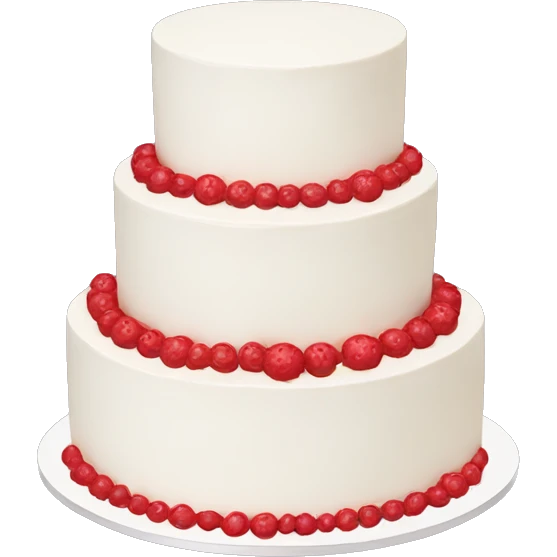 cut white wedding cake with red cake inside emoji