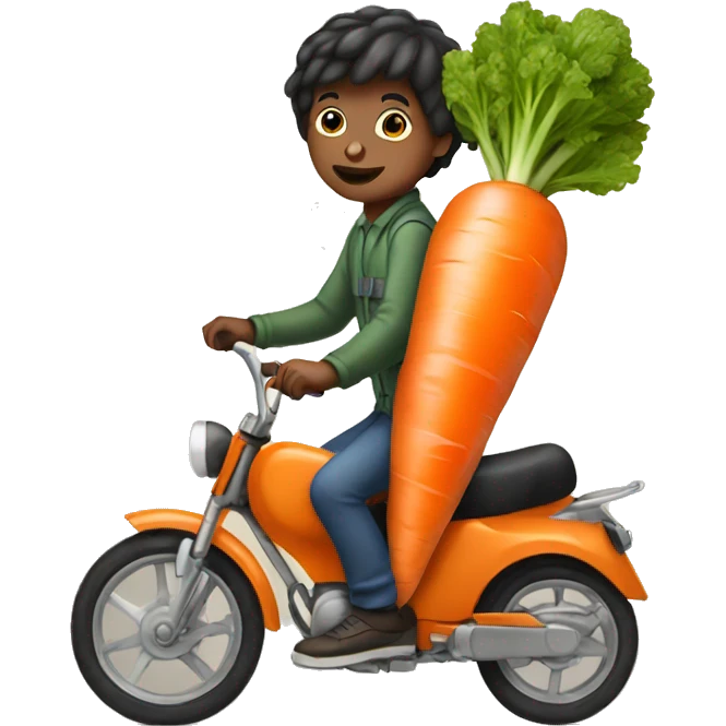 boy riding a carrot emoji