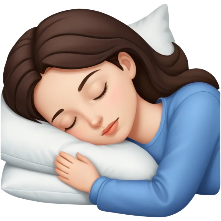 Brunette girl sleeping no  emoji