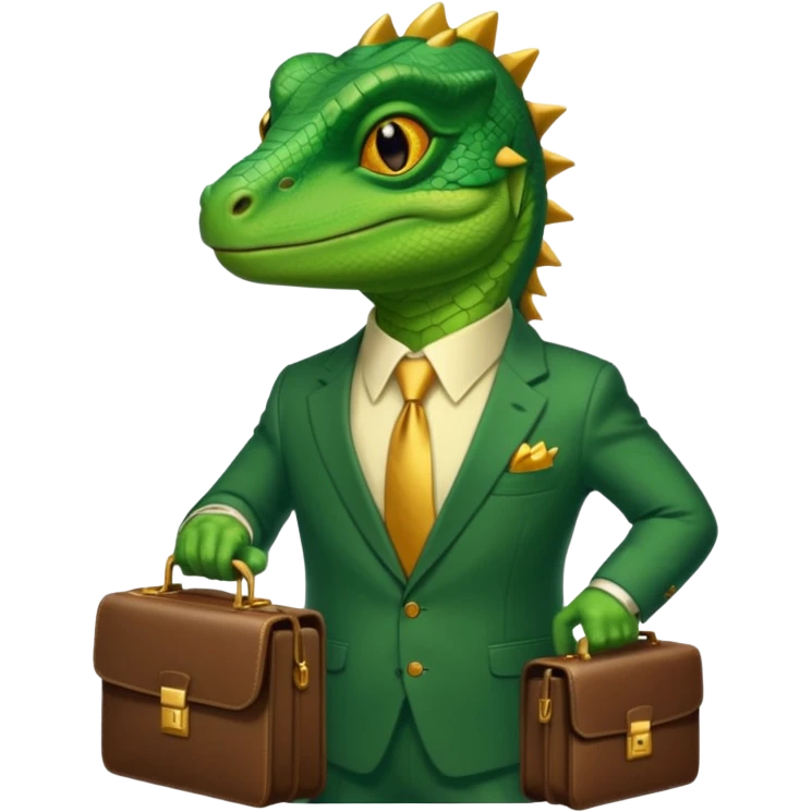 rich capitalist lizard king emoji