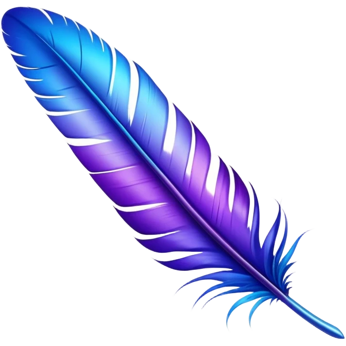 Blue Purple gradient feather emoji
