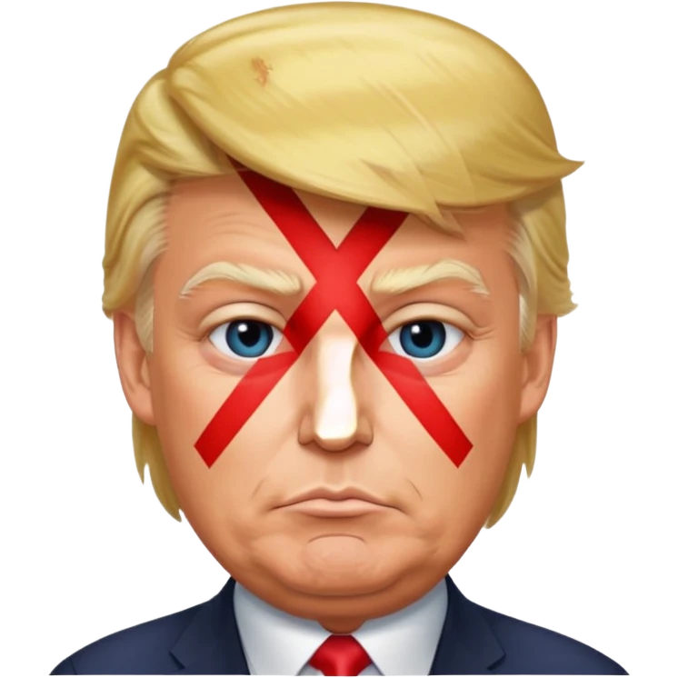 donald trump with x on face emoji