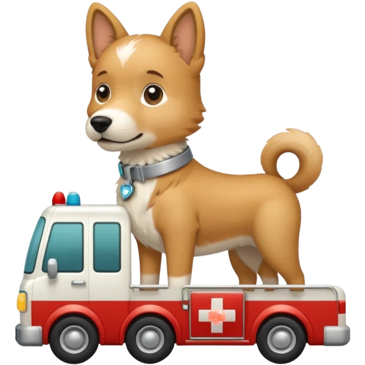 Medical Dog in ambulance emoji