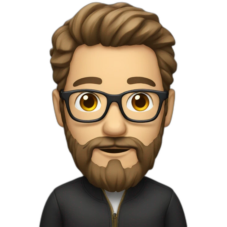 Man with hachure, glasses and beard emoji