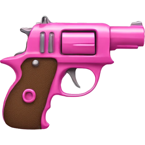 pink pistol with a pink ribbon emoji