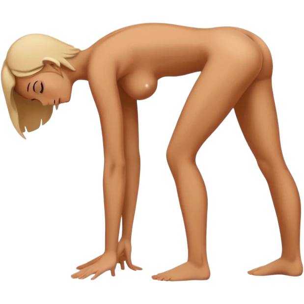 women bending over, full body naked emoji