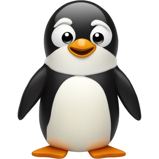 Penguin made of mozzarella emoji