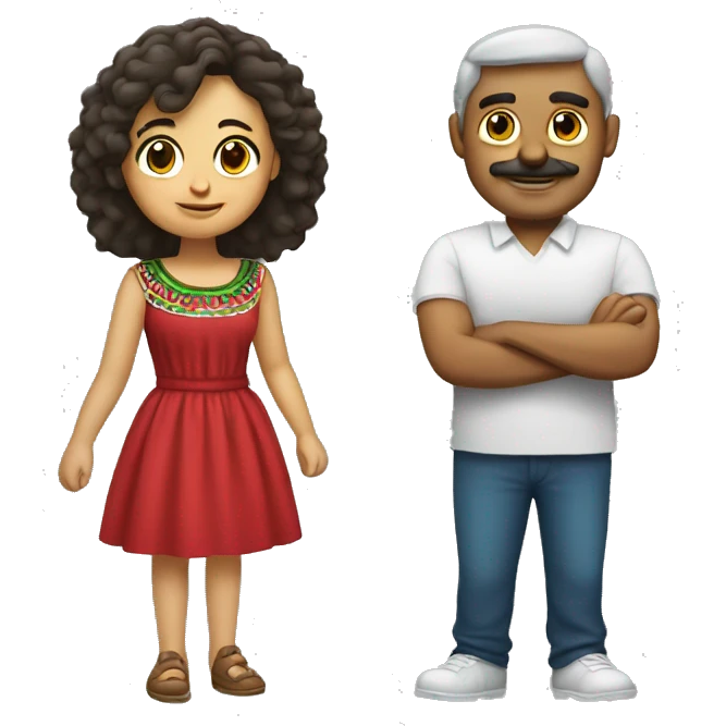 An italian man and Mexican girlgirl emoji