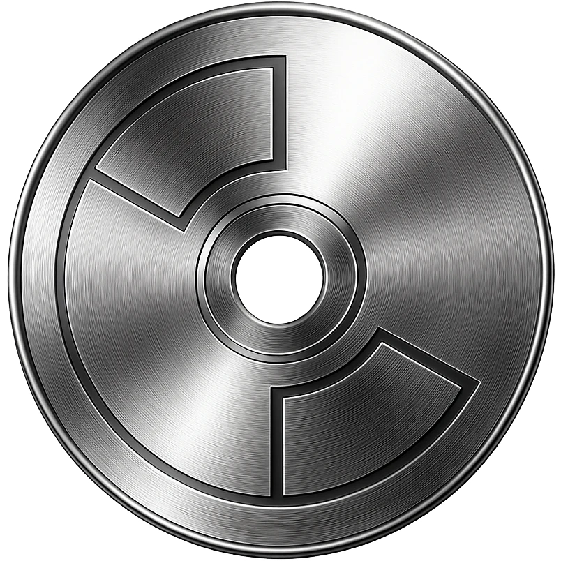 A minimalist CD disc with geometric pattern, glowing effect, green color. emoji
