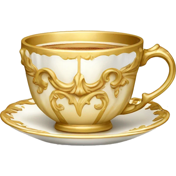 Light gold vintage rococo coffee cup  emoji