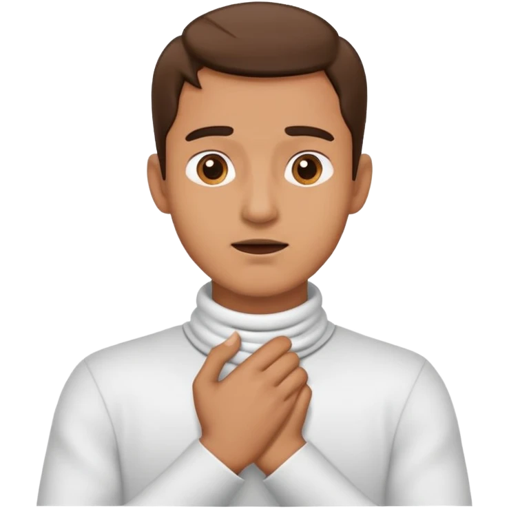 hands crossed holding throat man emoji