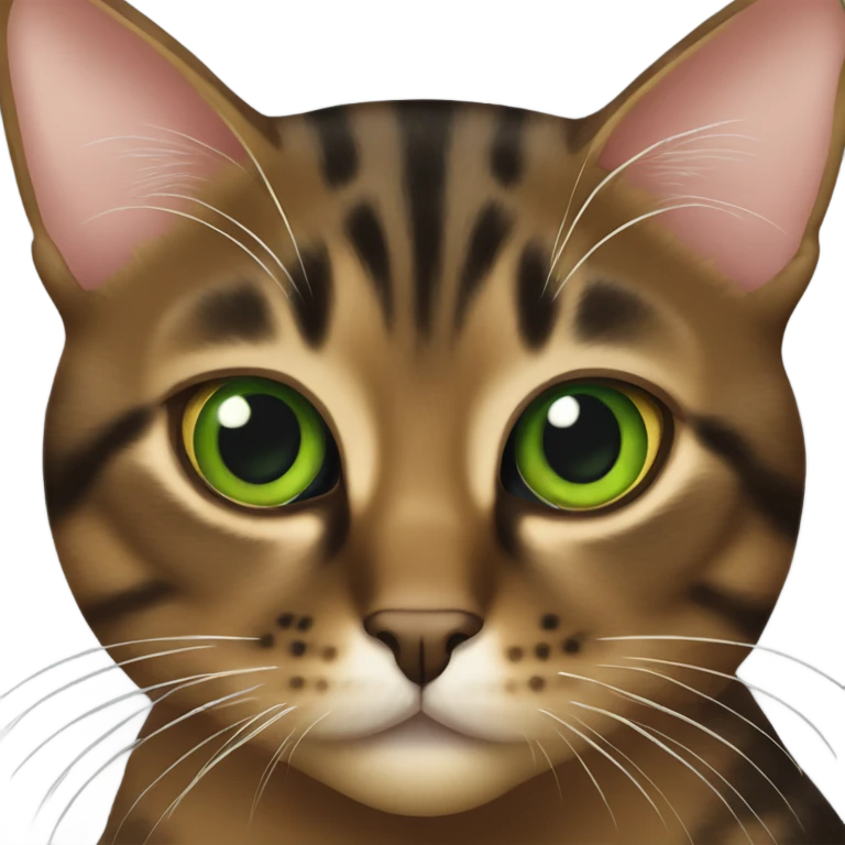 brown torbie cat with green eyes emoji