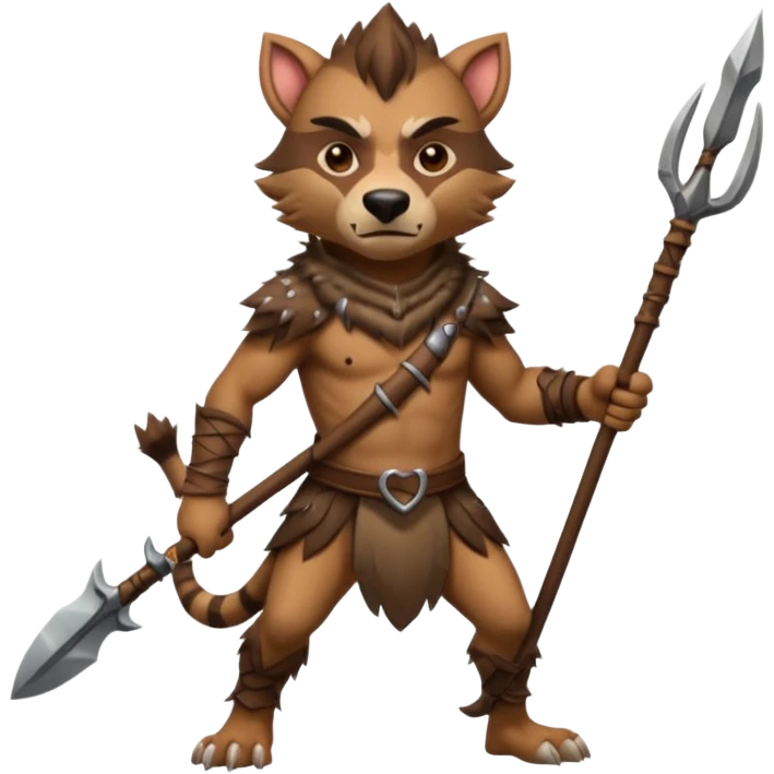 create a dnd style gnoll.png with a spear using 48x48 pixels size emoji