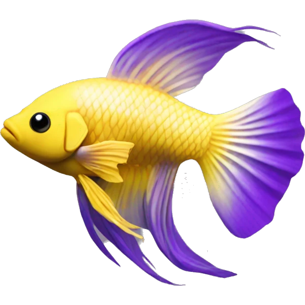 yellow black white purple beta fish emoji