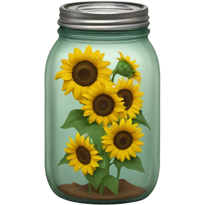Ball jar with sunflowers in it emoji