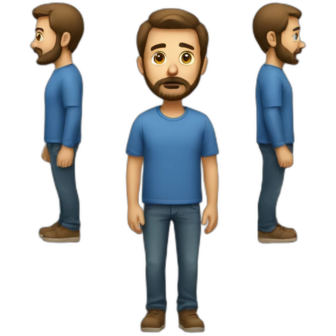 confused man with beard full body emoji