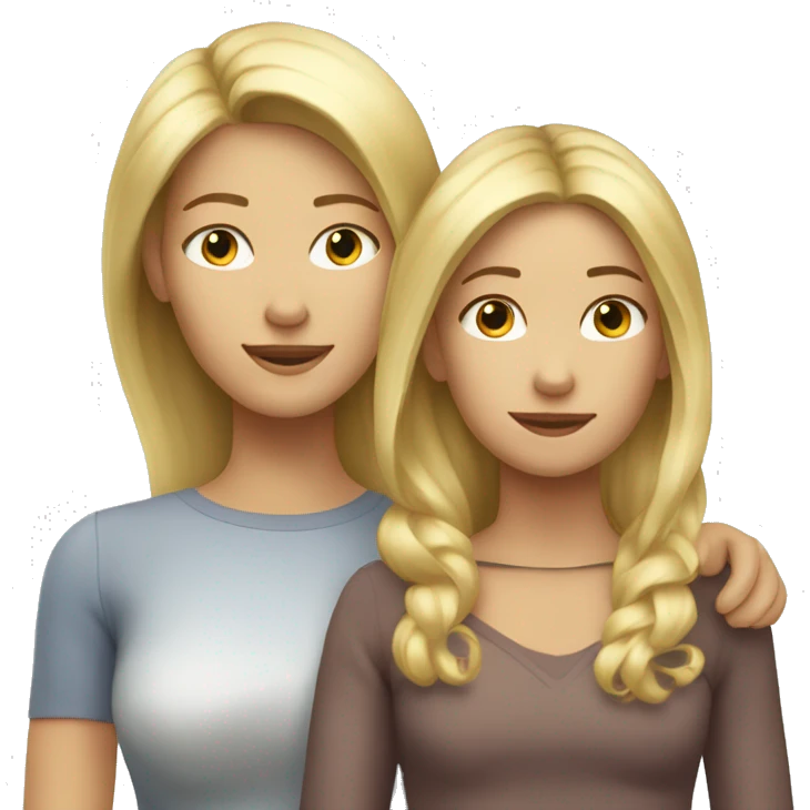 Blond mother with blond 16 years old daughter  emoji