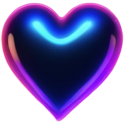 Neon glass cobalt heart  emoji