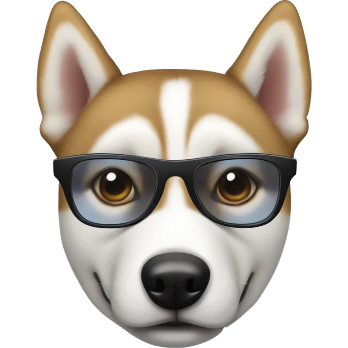 Un perro de raza husky con gafas  emoji